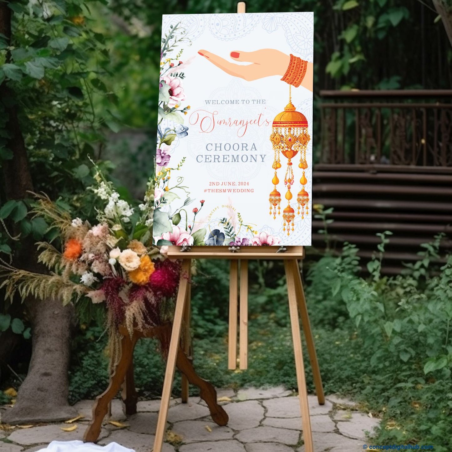 Choora Ceremony Welcome Sign Board