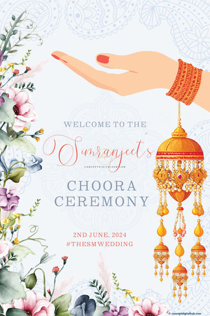 Choora Ceremony Welcome Sign Board