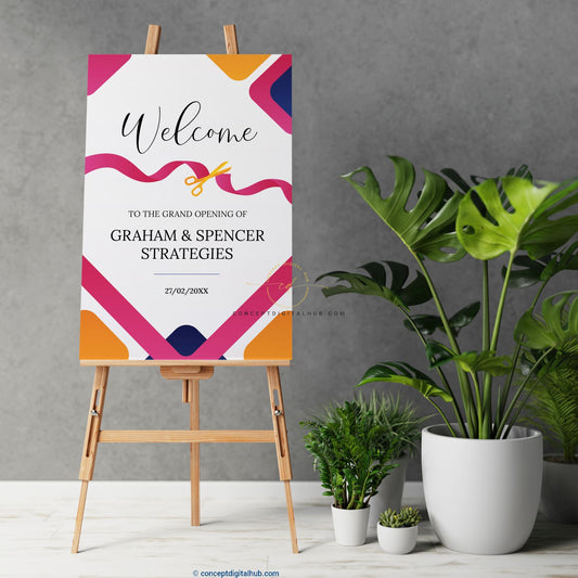 Cheerful Business Opening Welcome Board