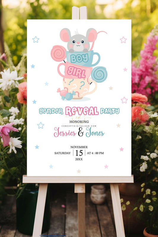 Gender Reveal Welcome Sign Board