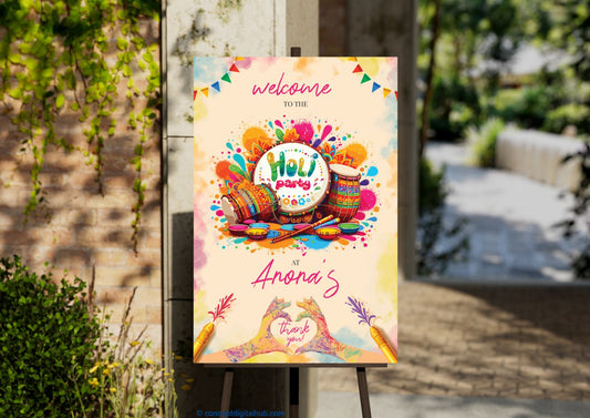 Holi Welcome Sign Board