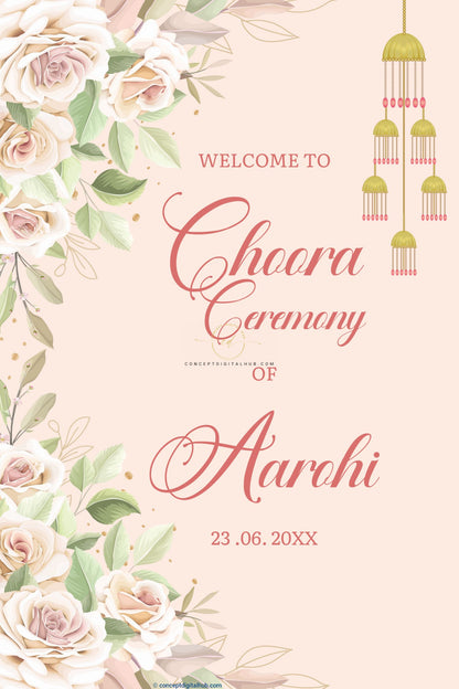 Choora Ceremony Welcome Sign Board