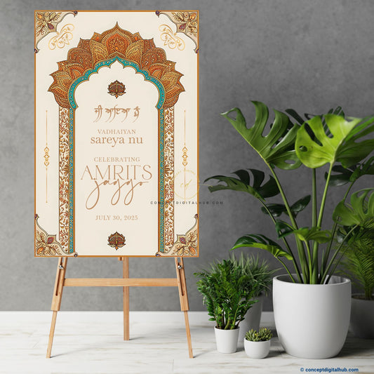 White Rock Color Mandala Welcome Board for Jaggo