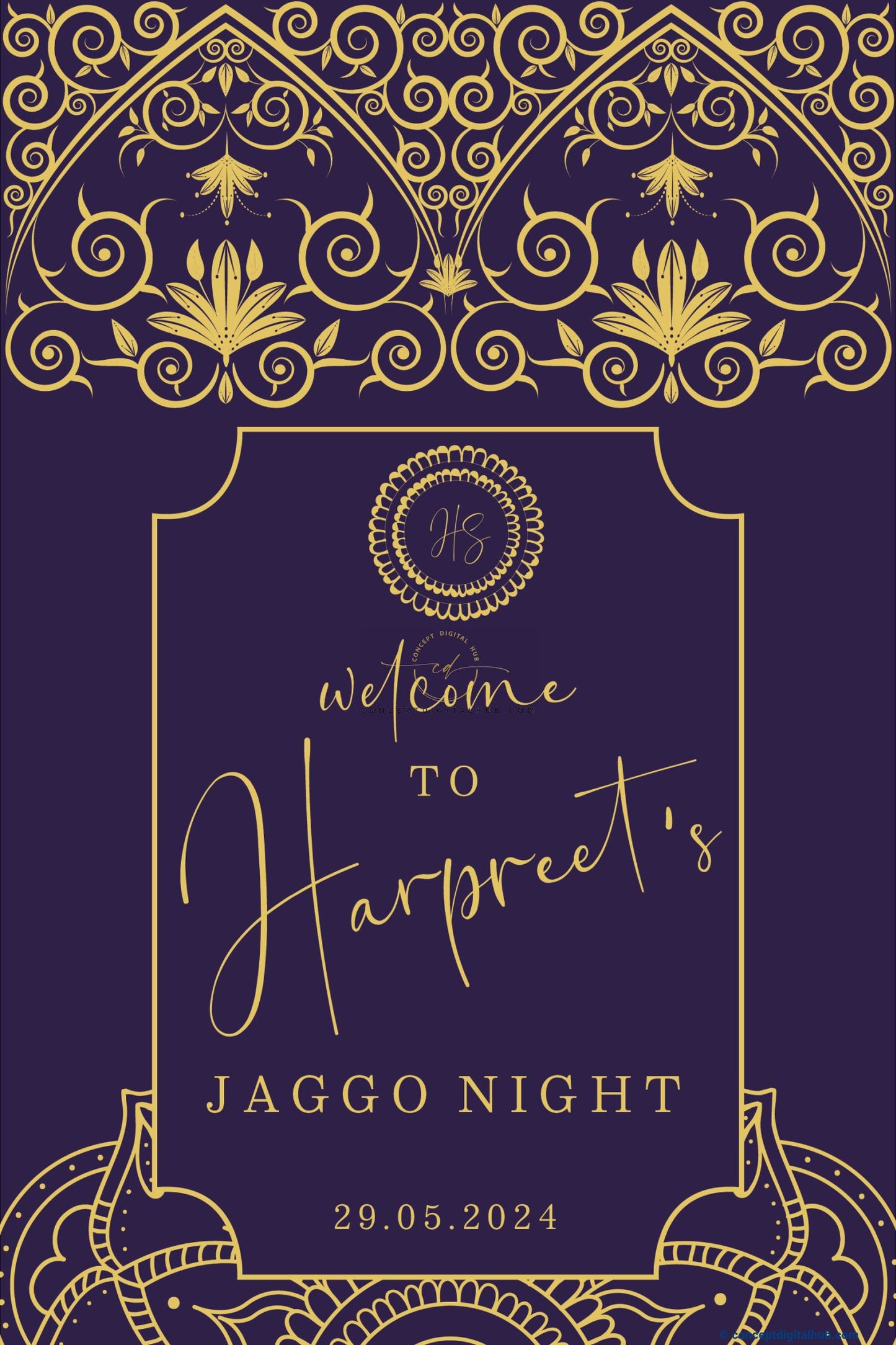 Luxury Welcome Sign Board For Sangeet