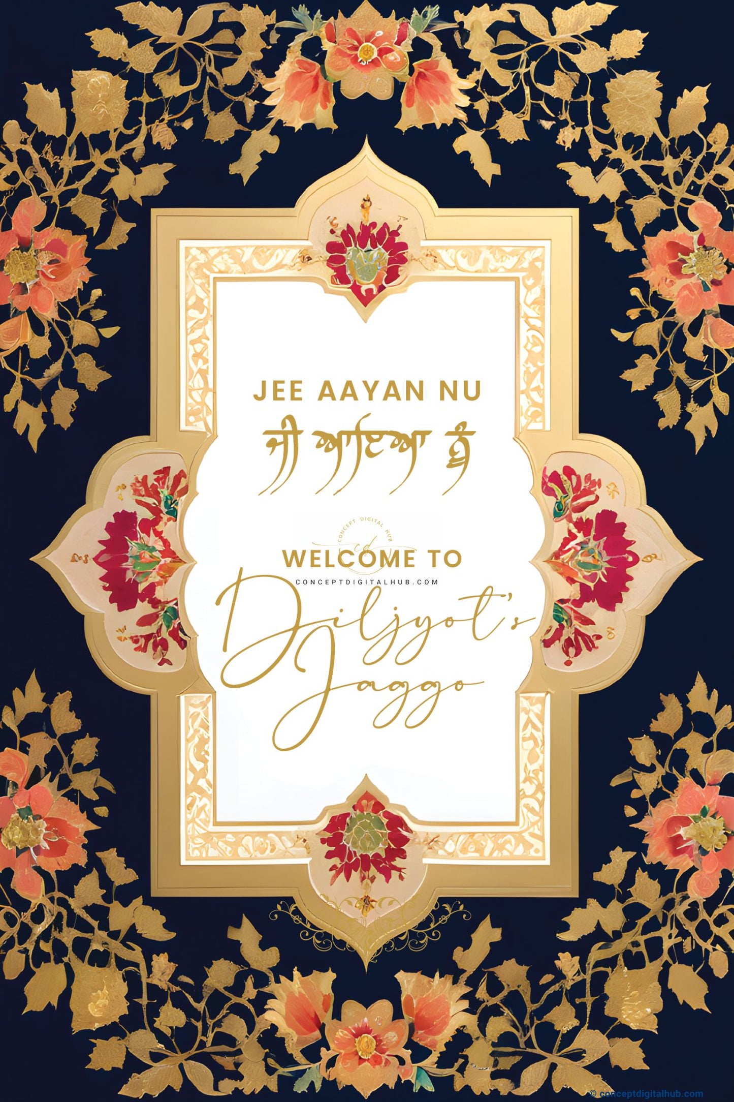 Mirage Color Floral Welcome Board for Jaggo