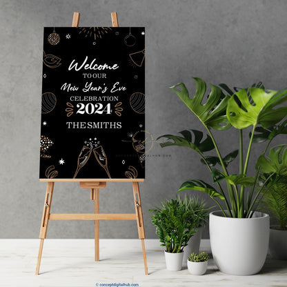 New Year Welcome Sign Board