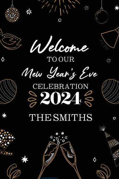 New Year Welcome Sign Board