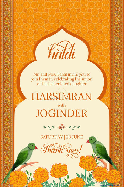 Dark Orange Color Marigold Welcome Board for Haldi