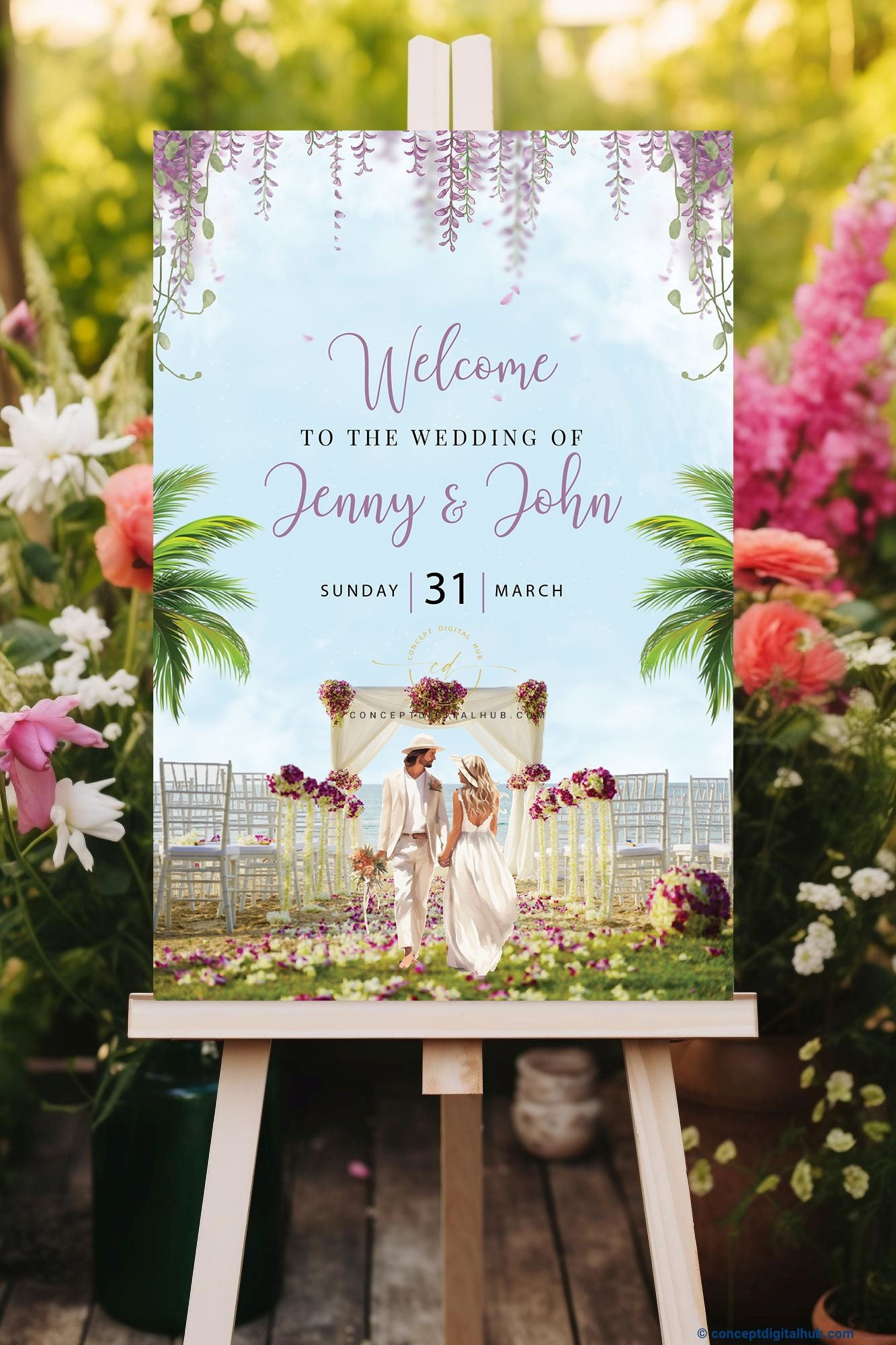 Welcome To Wedding Outdoor Sign Board