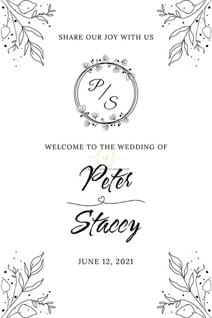 Welcome To Wedding Board In White