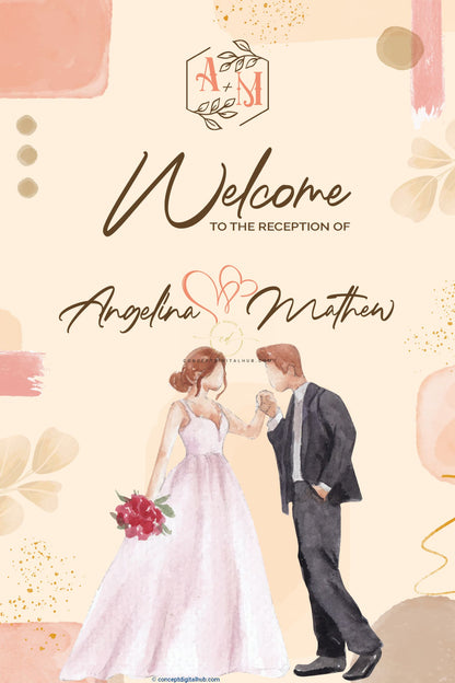 Reception Welcome Sign Board Painting