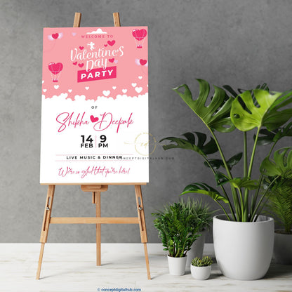 Valentine Day Welcome Sign Board