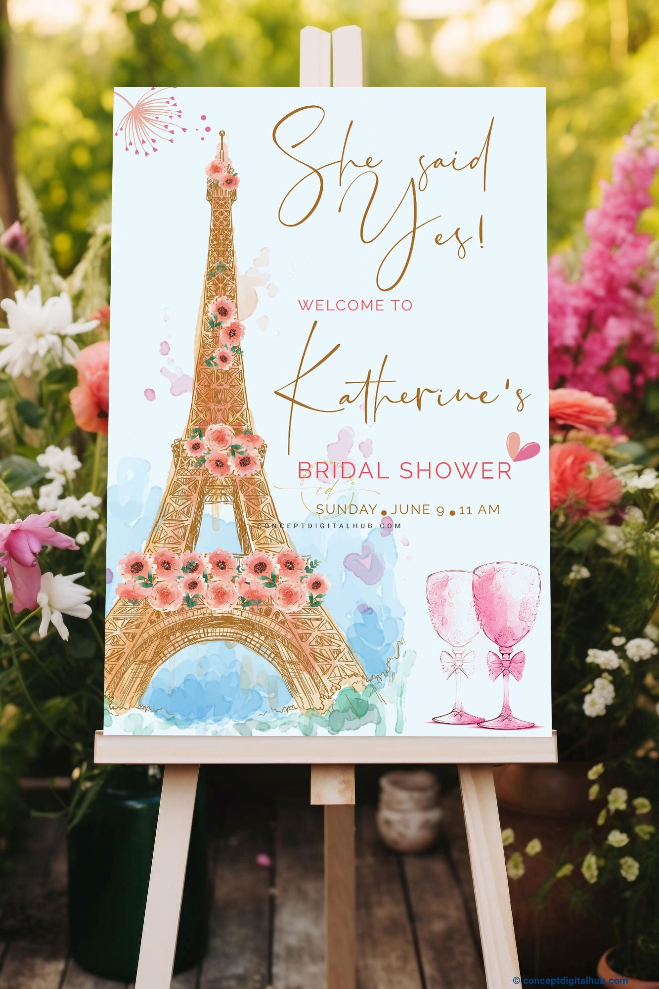 Paris Bridal Shower Welcome Sign Board