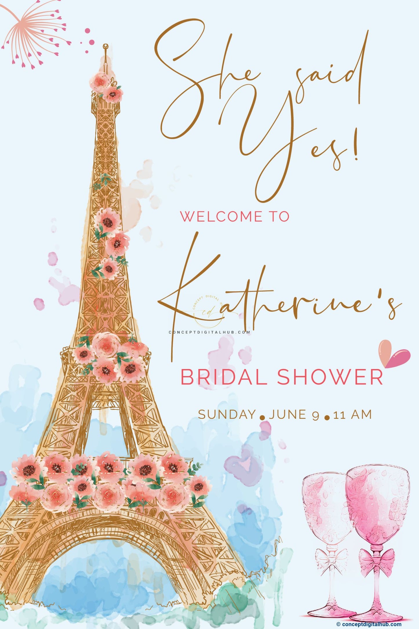 Paris Bridal Shower Welcome Sign Board