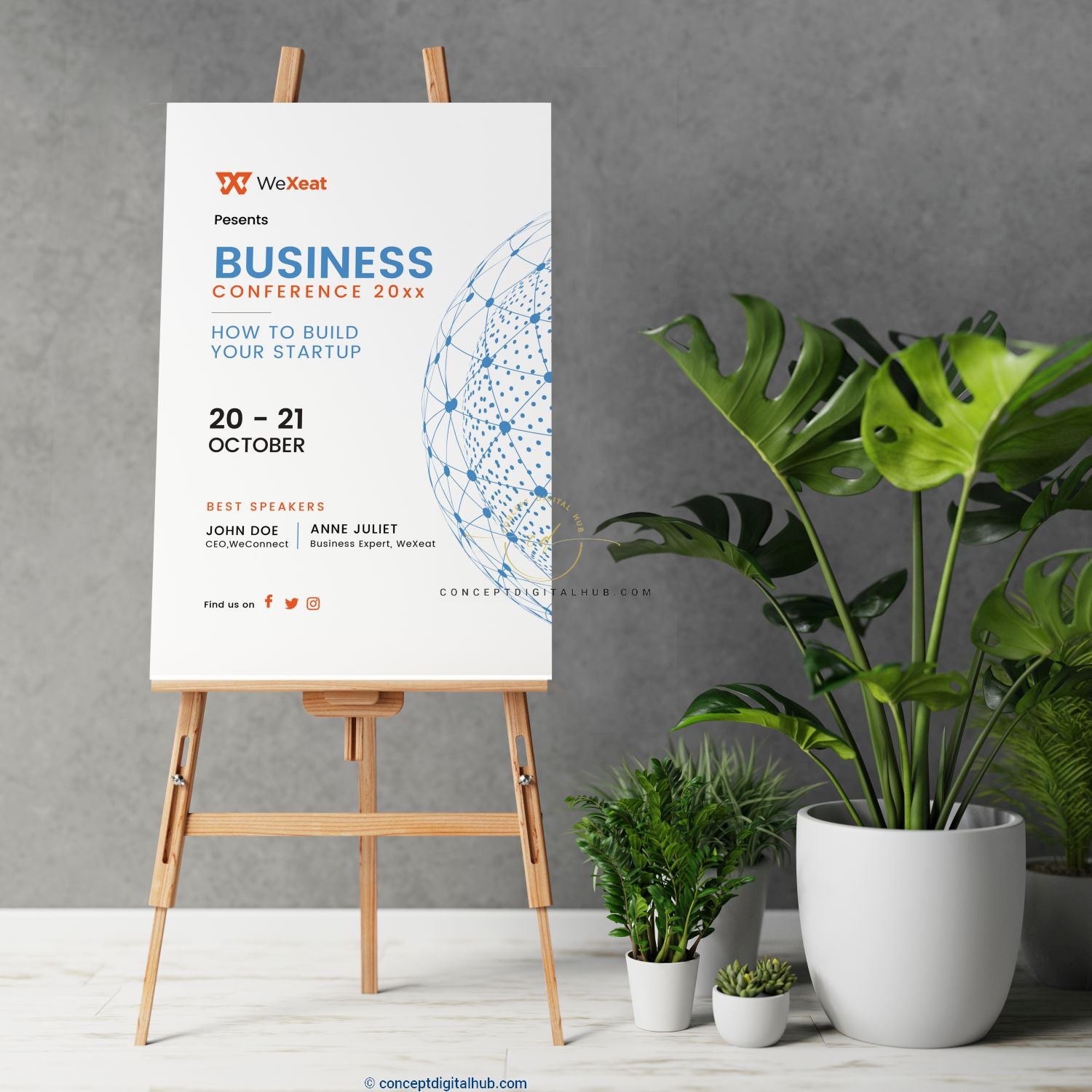 Business Conference Welcome Sign Board – Concept Digital Hub
