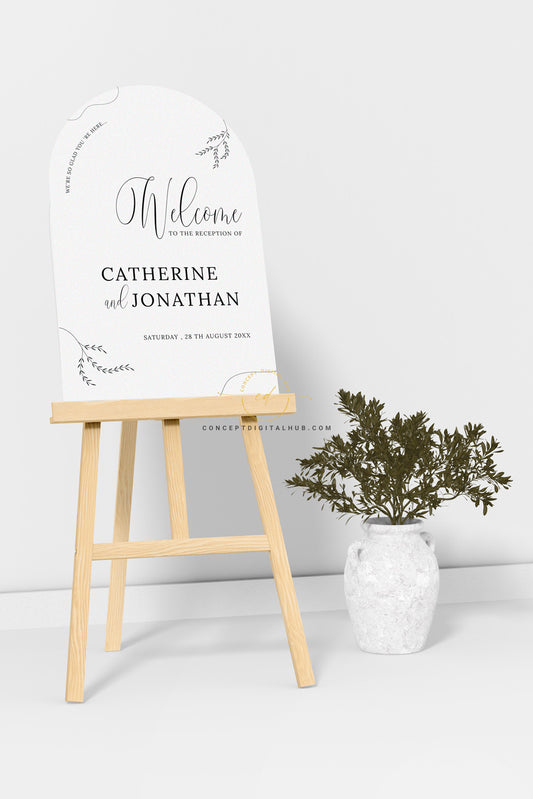 Welcome Board For Reception Minimal White