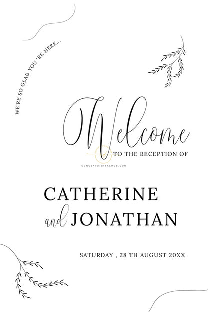 Welcome Board For Reception Minimal White