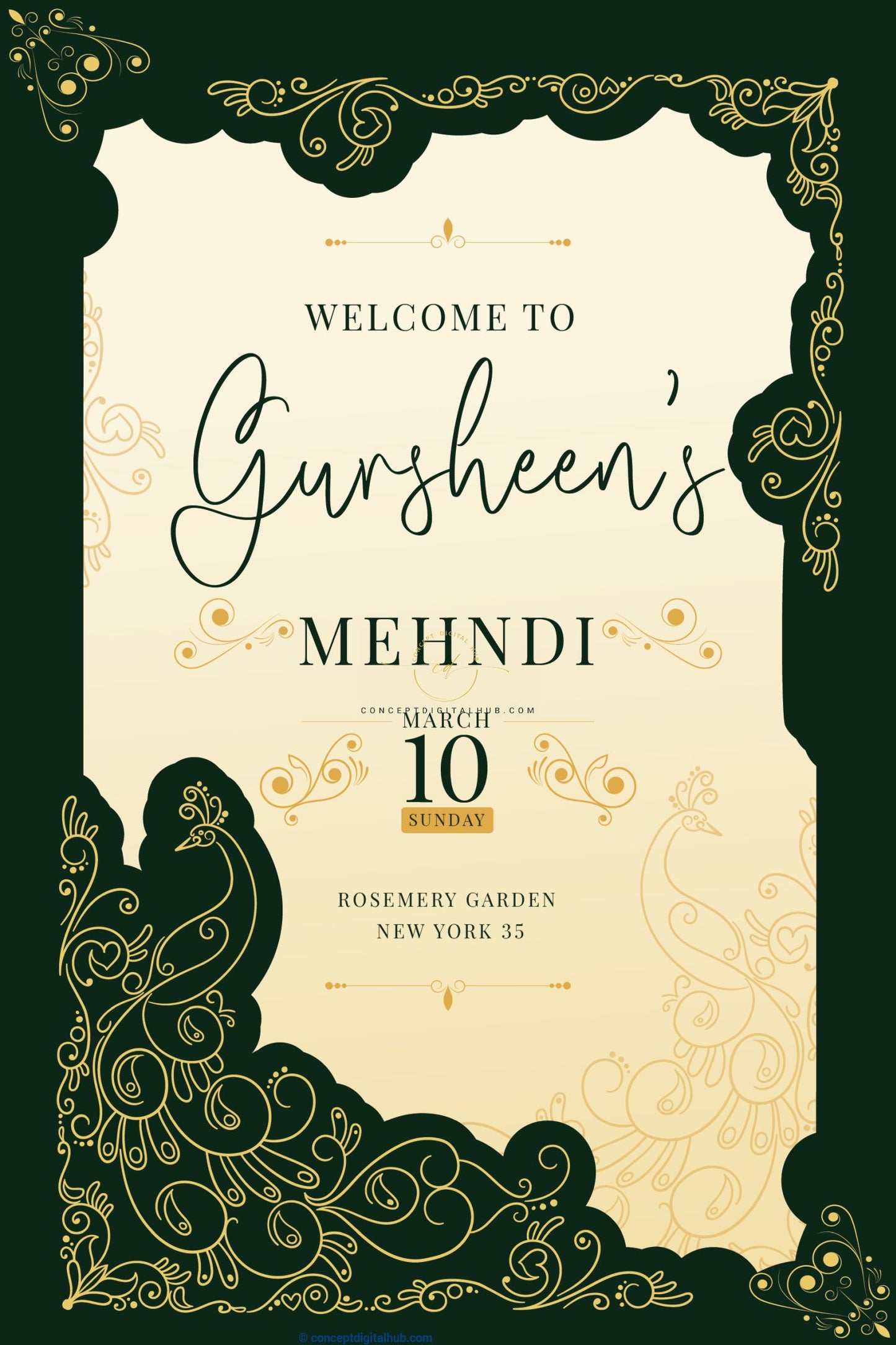 Green Mehndi Welcome Sign Board