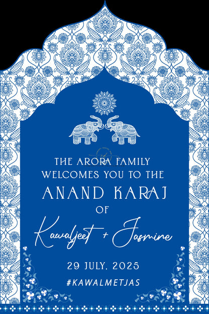 Yale Blue Color Welcome Board for Anand Karaj