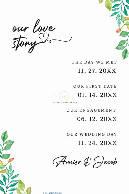 Our Love Story Welcome Sign Board