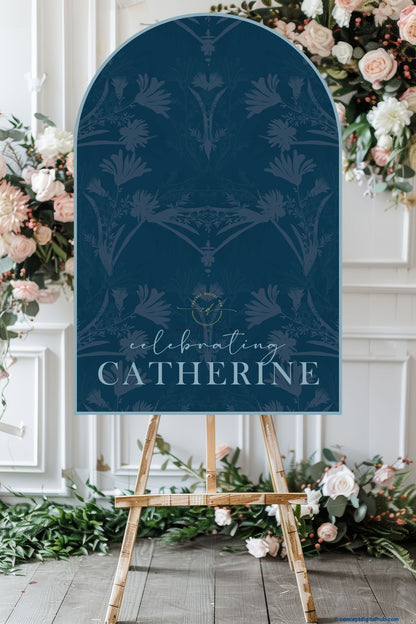 Elephant Color Floral Welcome Board for Wedding Week