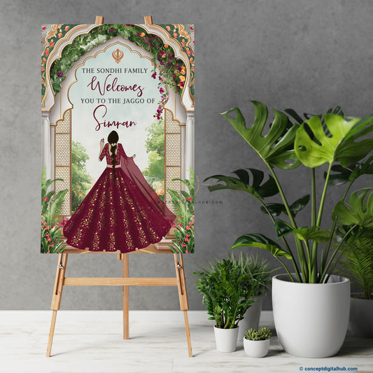 Mercury Color Floral Welcome Board for Jaggo