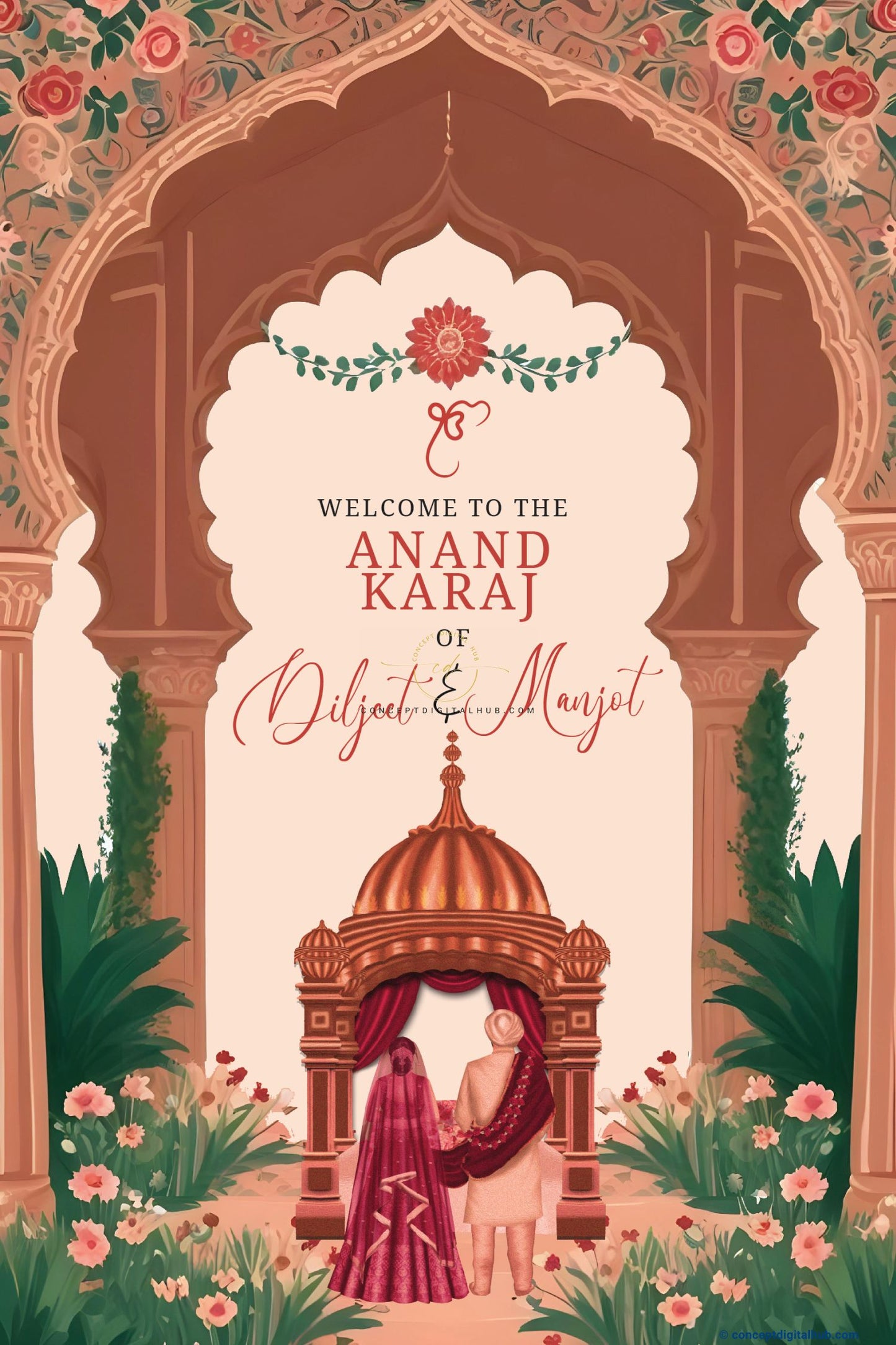 Anand Karaj Signs as Wedding Welcome Sign Board