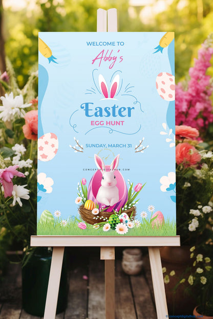 Easter Egg Hunt Welcome Sign Board