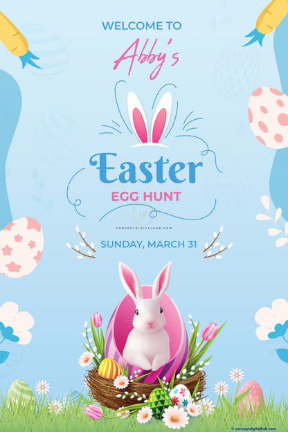 Easter Egg Hunt Welcome Sign Board