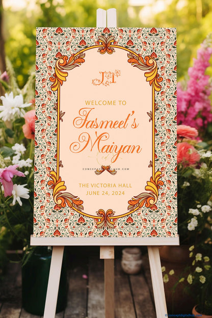 Watercolor Maiyan Welcome Sign Board