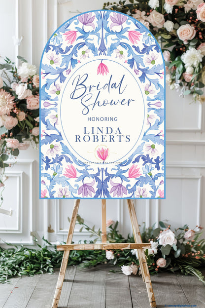 Soapstone Color Floral Welcome Board for Bridal Shower