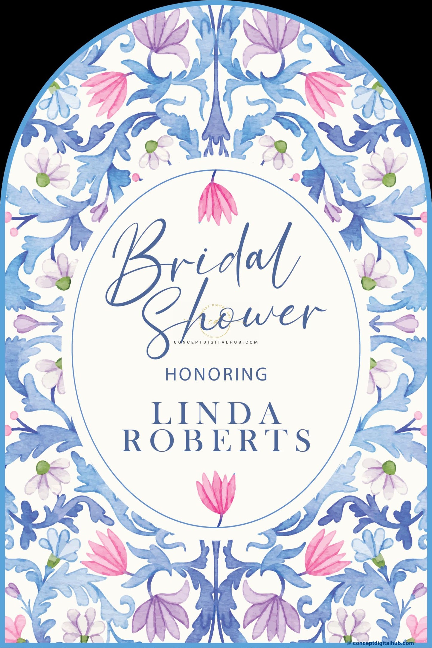 Soapstone Color Floral Welcome Board for Bridal Shower