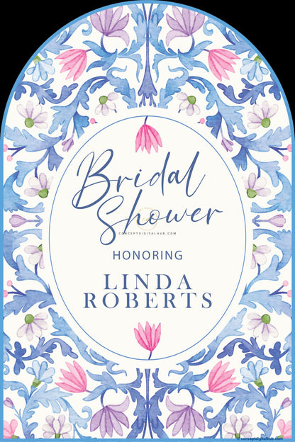 Soapstone Color Floral Welcome Board for Bridal Shower