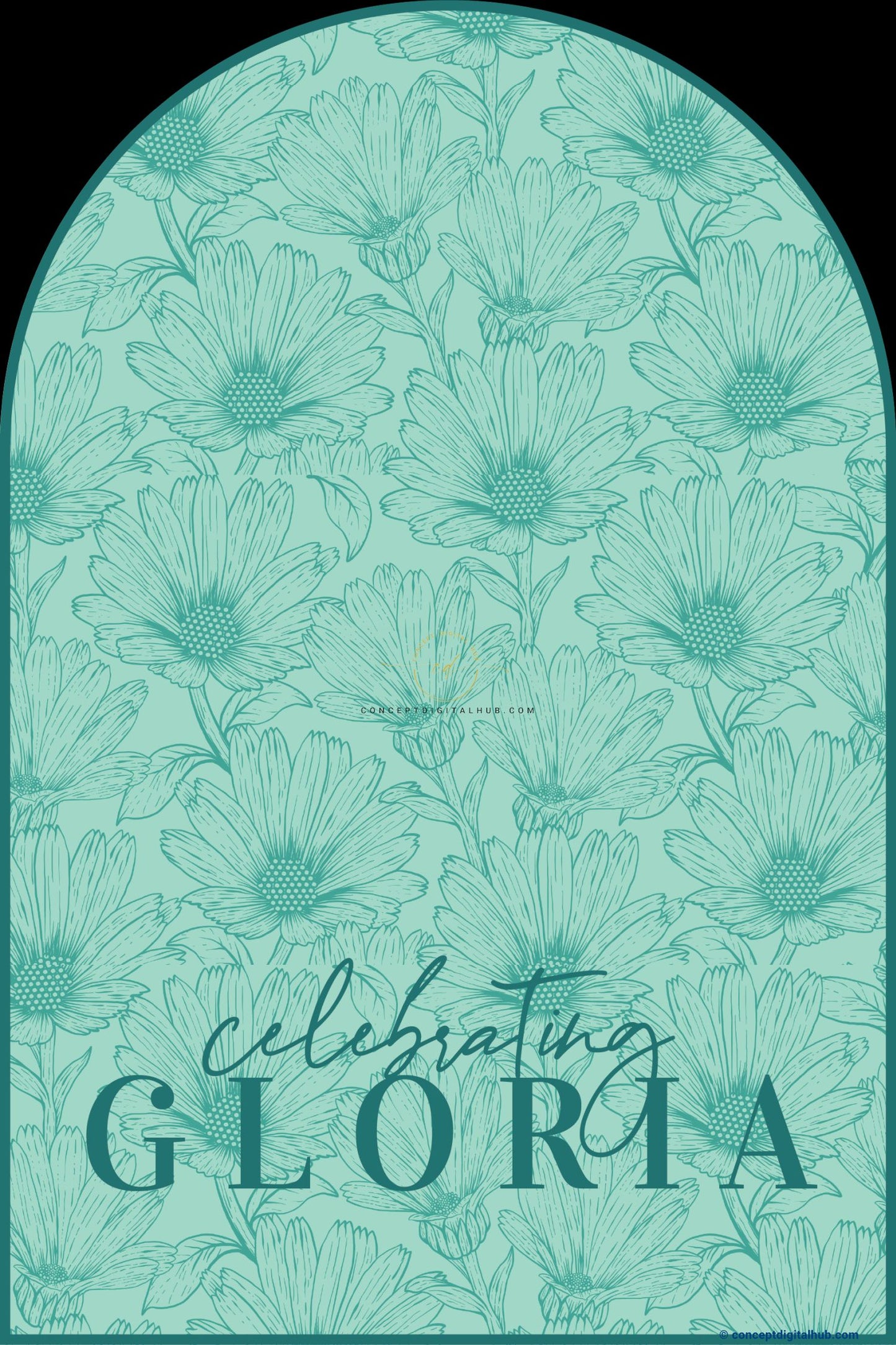 Aqua Island Color Floral Welcome Board for Celebration