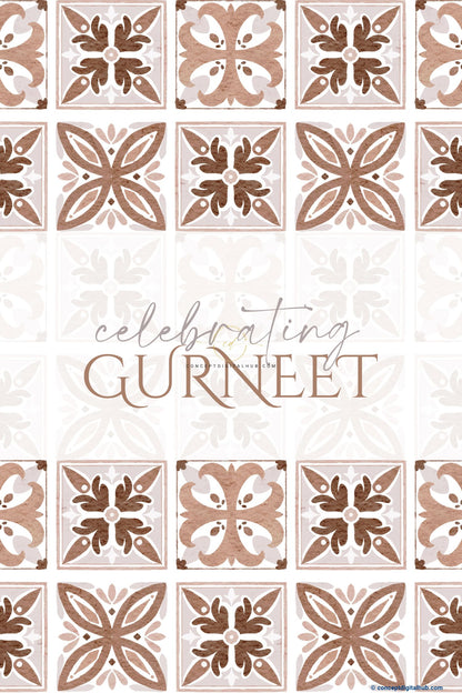 Mushroom Color Tiles Geometric Design Welcome Board for Celebration