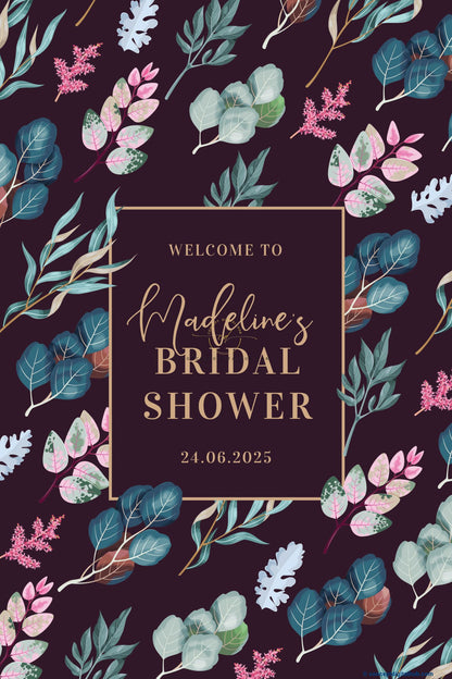 Bleached Cedar Color Colorful Plants Welcome Board for Bridal Shower