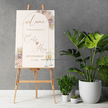 Elegant Engagement Welcome Board