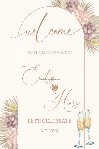 Elegant Engagement Welcome Board