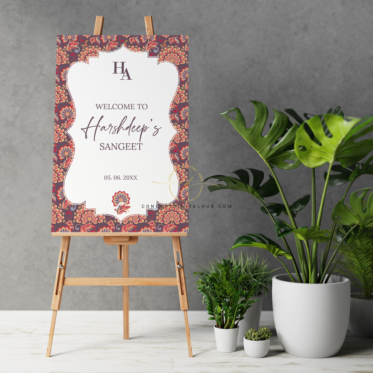 Colorful Pattern Sangeet Welcome Board