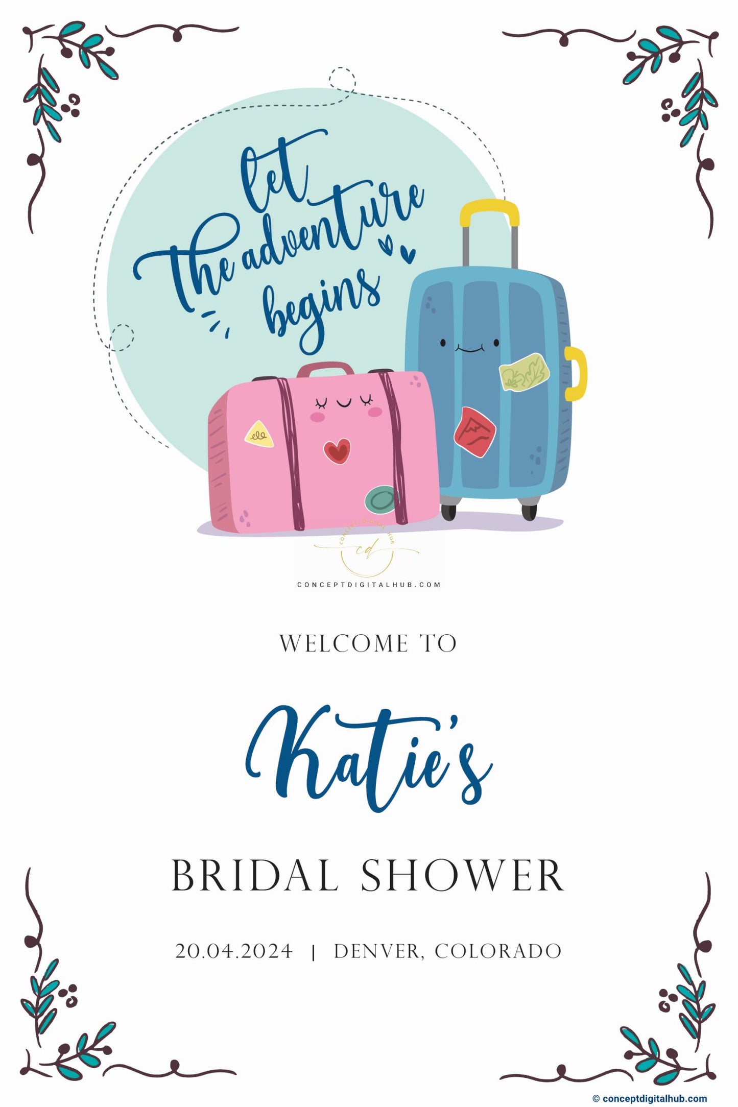 Bridal Shower Welcome Sign Board