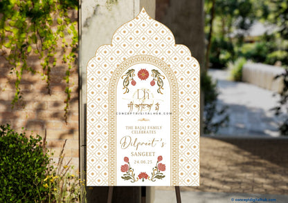 Ceramic Color Floral Welcome Board for Anand Karaj