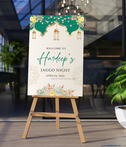 Green Color Jaggo Welcome Sign Board