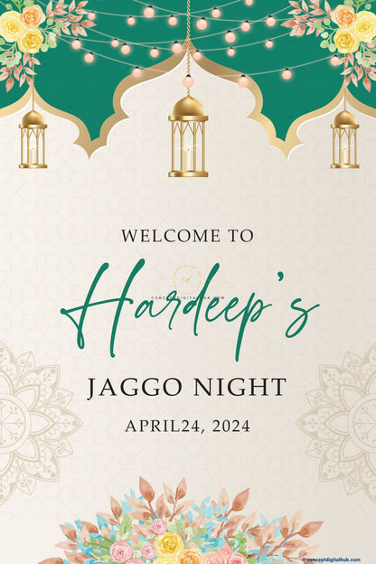 Green Color Jaggo Welcome Sign Board