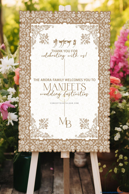 Ceramic Color Lace Pattern Welcome Board for Wedding Week