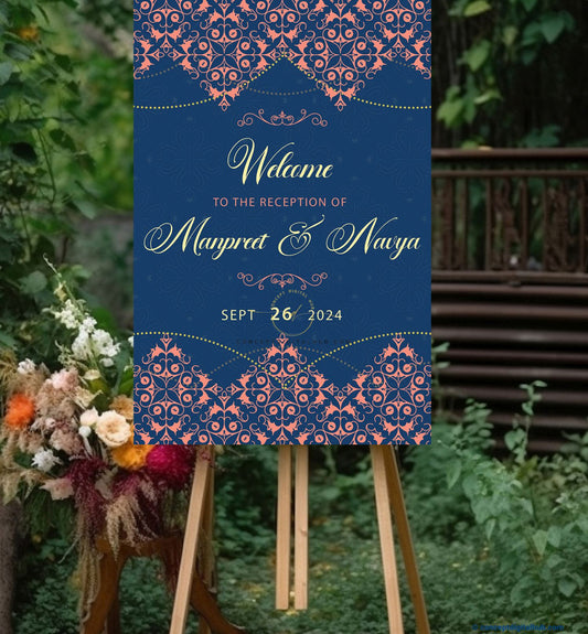 Blue Color Floral Board for Wedding