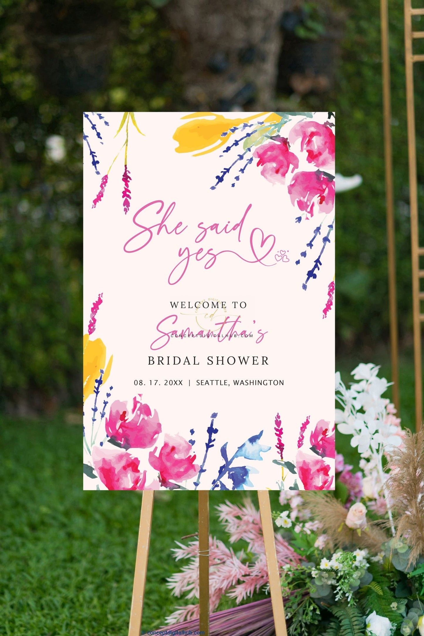 Painted Bridal Shower Welcome Board