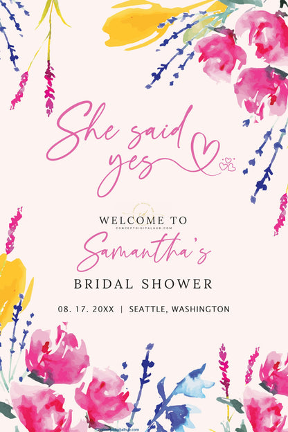 Painted Bridal Shower Welcome Board