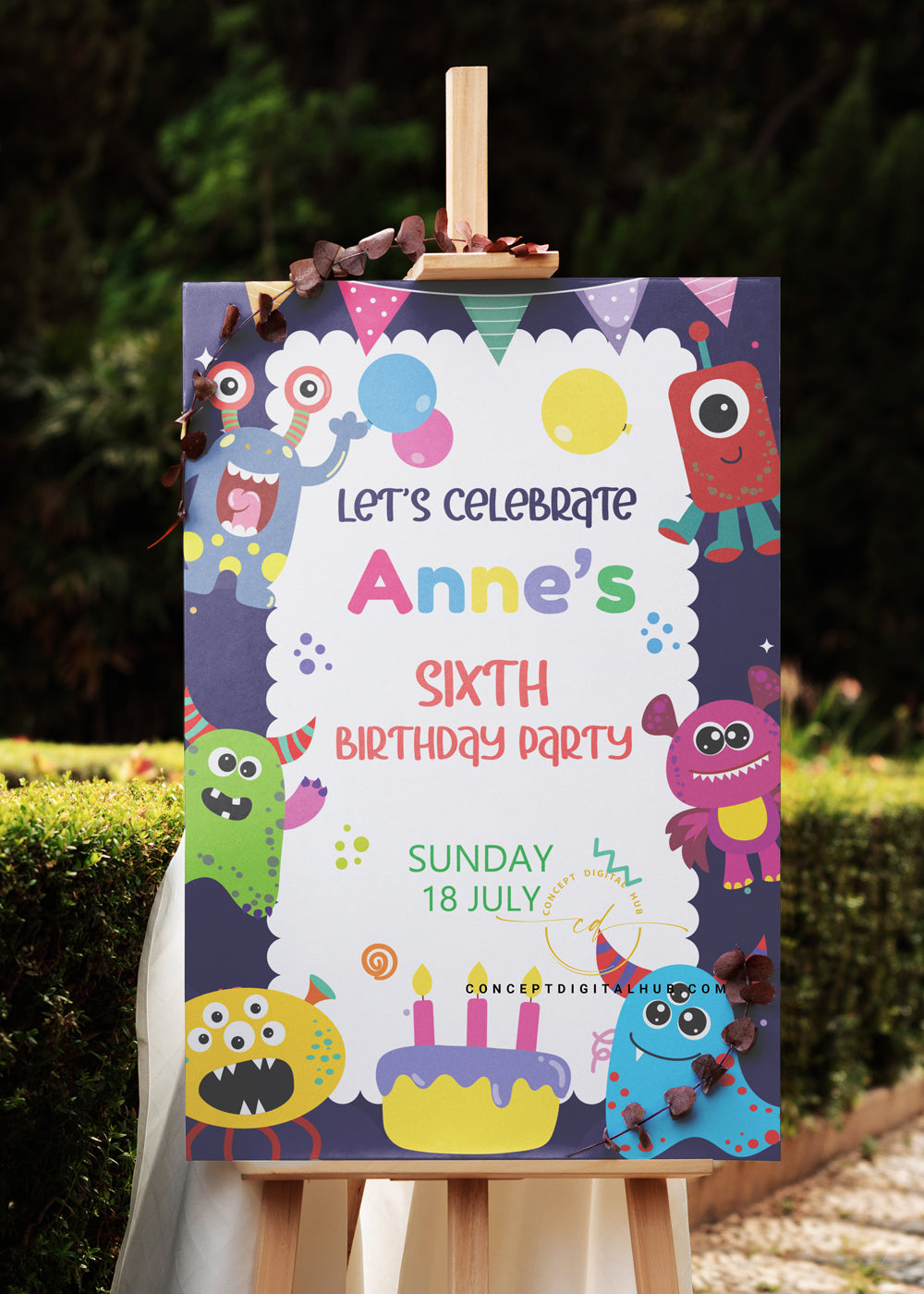 Kids Birthday Board Monster Theme