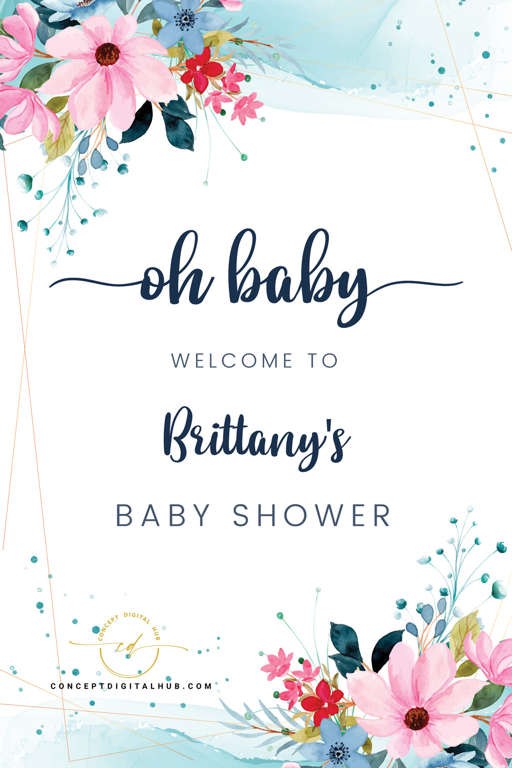 Colorful Baby Shower Welcome Board