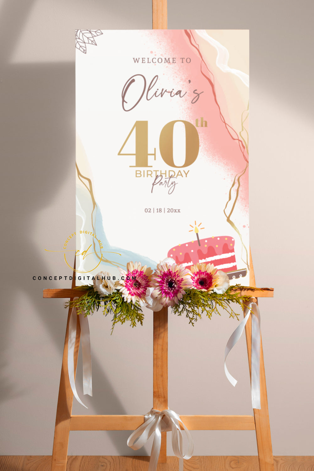 Elegant Birthday Welcome Board